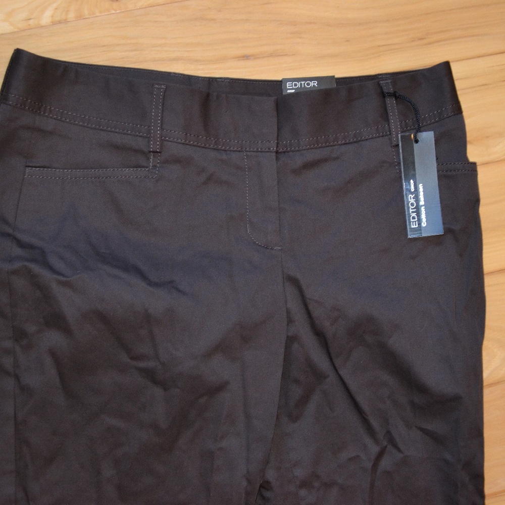 Express editor cotton sateen crop pants brown 6 - Picture 2 of 3